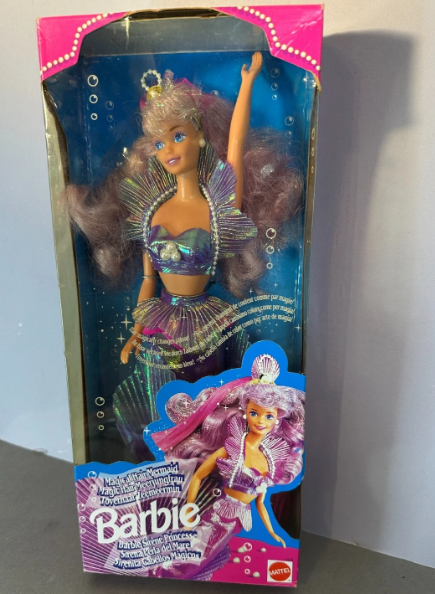 1993 BARBIE Magical Hair Mermaid Vintage Doll Purple European Exclusive HTF Rare